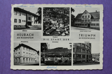 Ansichtskarte AK Heubach am Rosenstein 1958 Gasthof Schwimmbad Gästehaus Urlaubsort